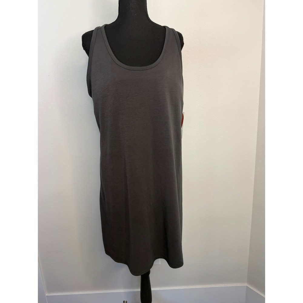Arula Gray Athleisure Racerback Mini Dress with Built-in Bra/ Shorts Size B (2X)